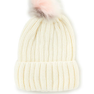 🆕  Knit Faux Fur Pom Beanie